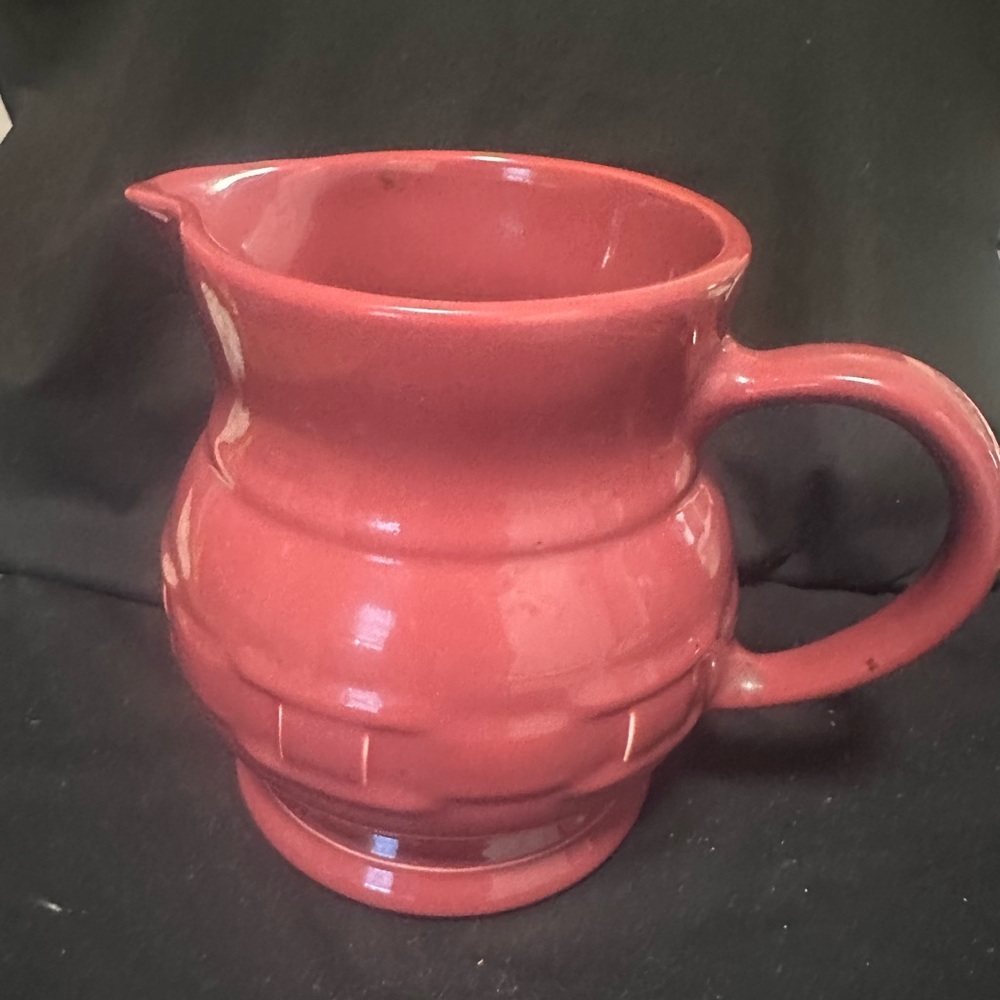 Longaberger Pottery Woven Traditions Paprika Large Pitcher Excellent Condition